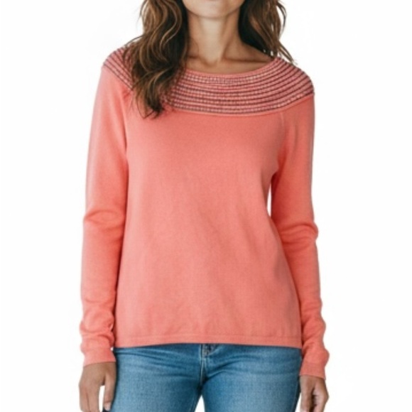 Boston Proper Embellished Glass Pink Sweater Size XL - Picture 1 of 11